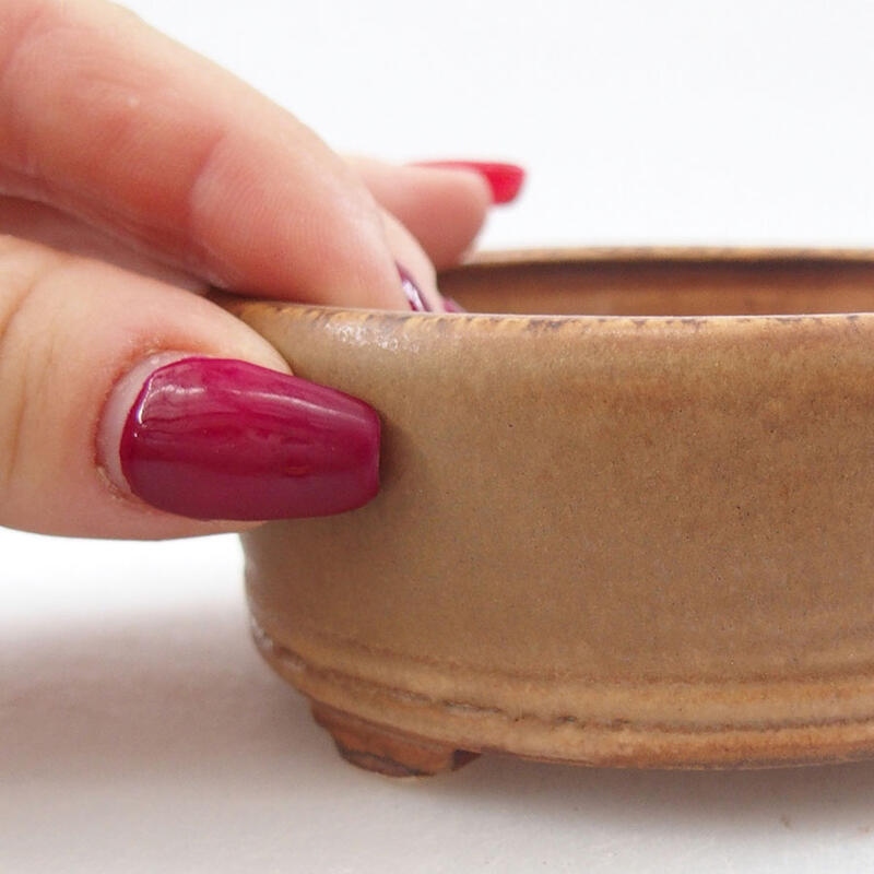 Ceramic bonsai bowl 9 x 9 x 3.5 cm, color pink