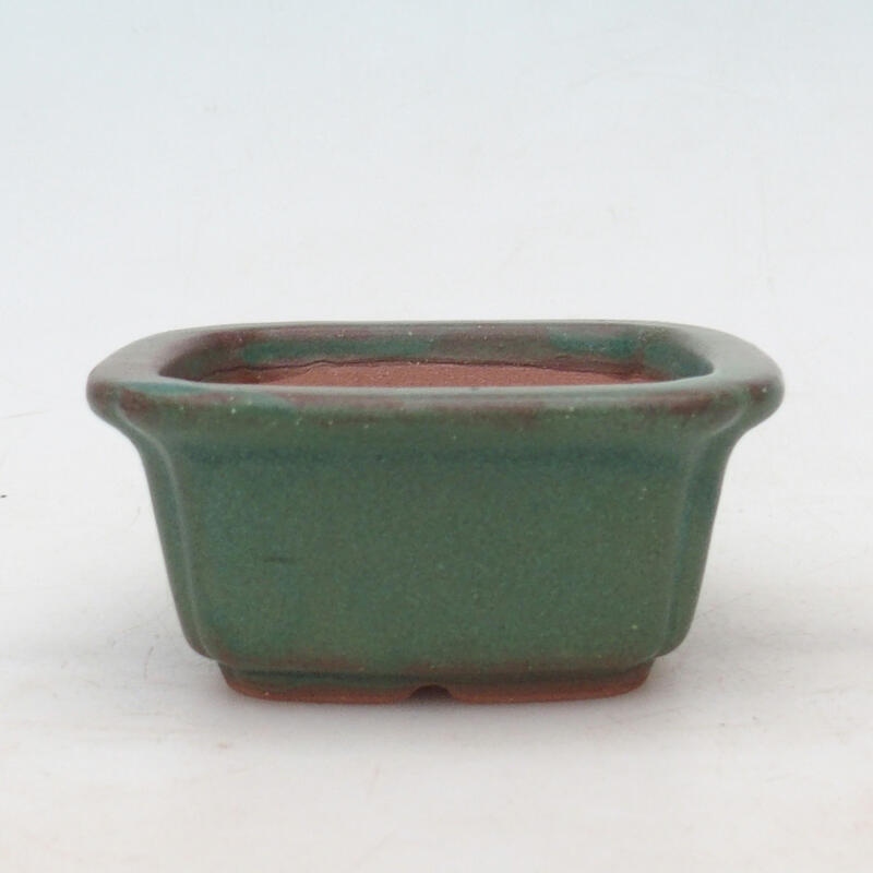 Ceramic bonsai bowl 9 x 9 x 4 cm, color green