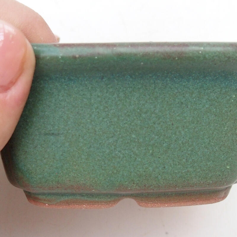 Ceramic bonsai bowl 9 x 9 x 4 cm, color green