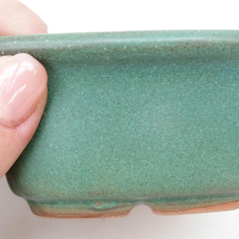 Ceramic bonsai bowl 9 x 9 x 4 cm, color green