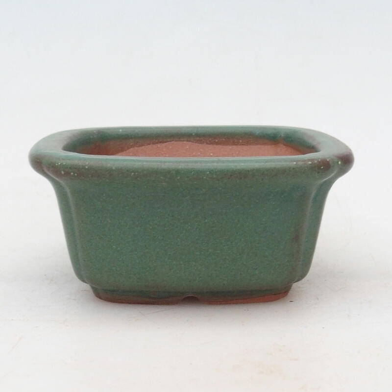 Ceramic bonsai bowl 9 x 9 x 4 cm, color green