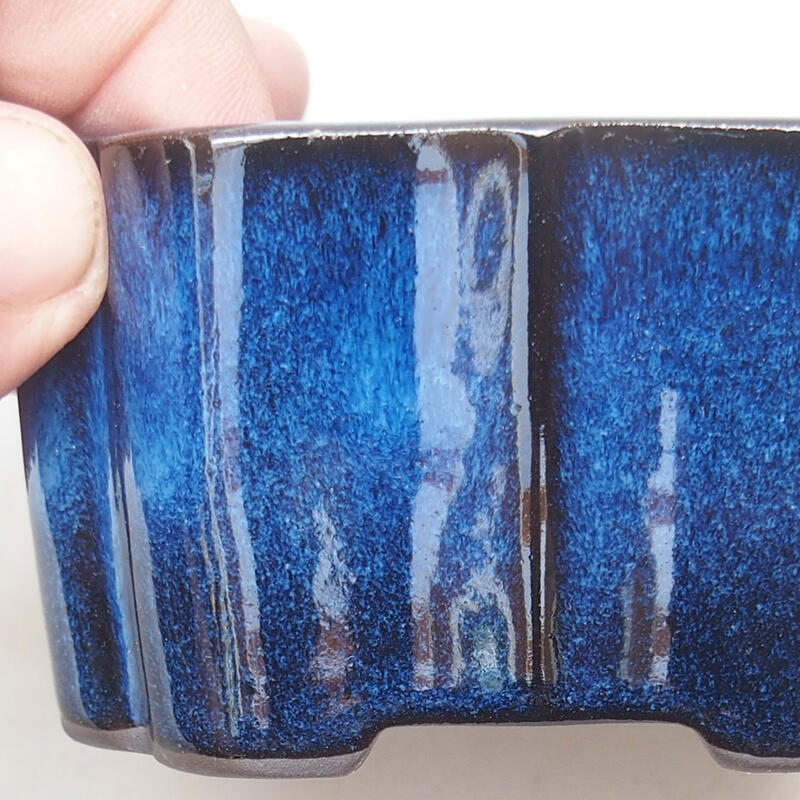 Ceramic bonsai bowl 9 x 9 x 5 cm, color blue