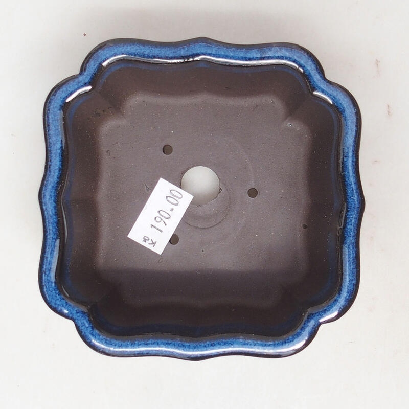 Ceramic bonsai bowl 9 x 9 x 5 cm, color blue