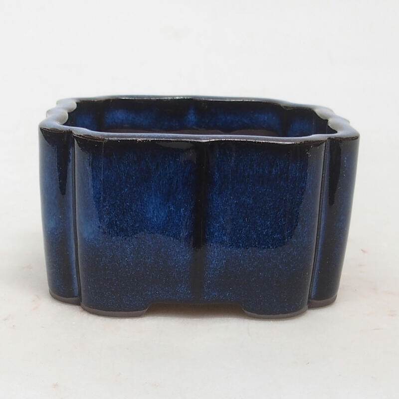 Ceramic bonsai bowl 9 x 9 x 5 cm, color blue