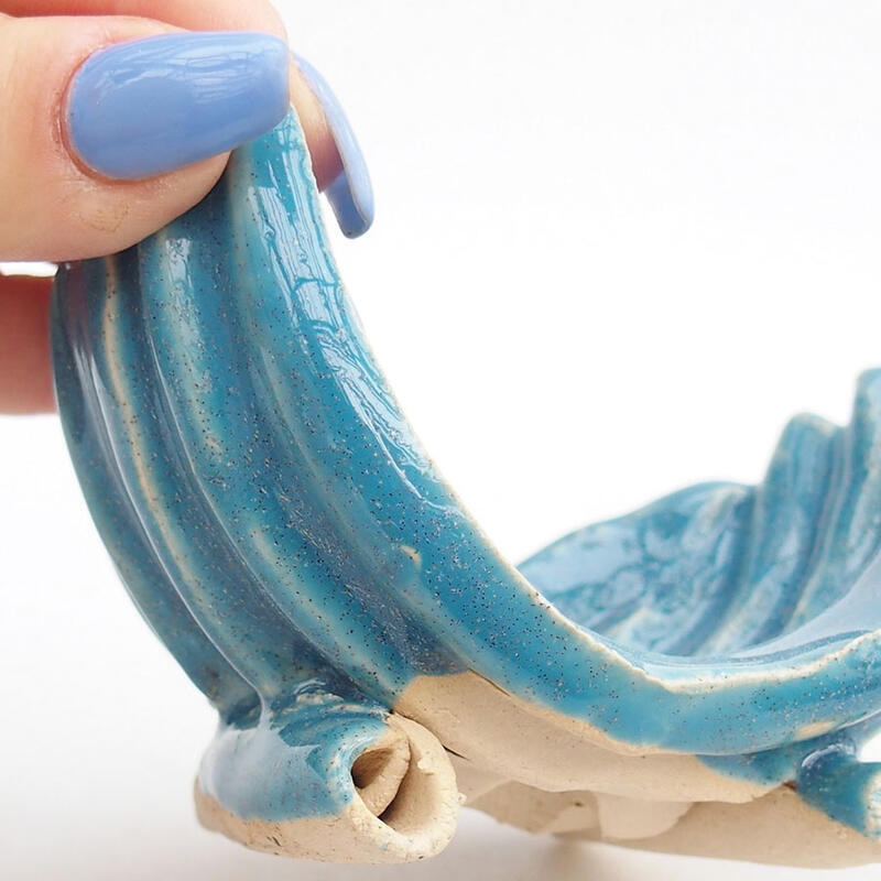 Ceramic Shell 10 x 7.5 x 6 cm, color blue