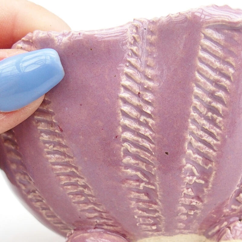 Ceramic shell 10 x 9.5 x 6.5 cm, color purple