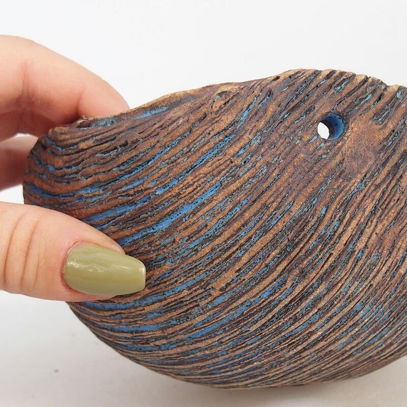 Ceramic Shell 14 x 14 x 7 cm , blue color