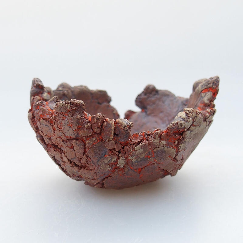 Ceramic Shell 7.5 x 7 x 4 cm , orange color