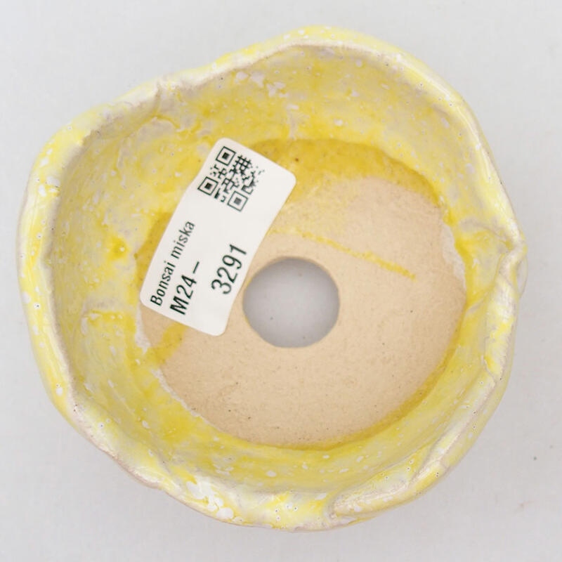 Ceramic Shell 8.5 x 8.5 x 5.5 cm, white-yellow color