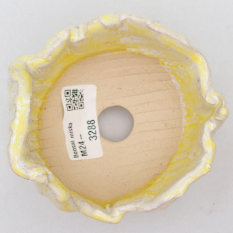 Ceramic Shell 8.5 x 8.5 x 5 cm, white-yellow color