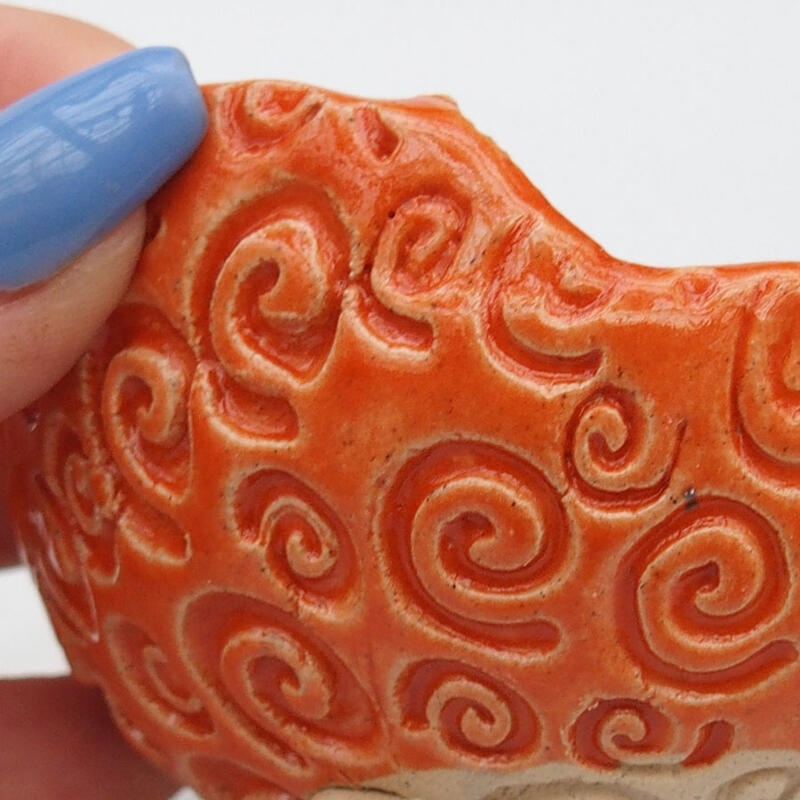 Ceramic shell 8.5 x 8 x 5 cm, color orange