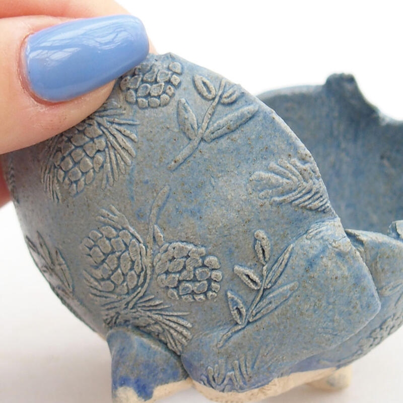 Ceramic Shell 8 x 7.5 x 7 cm, color blue