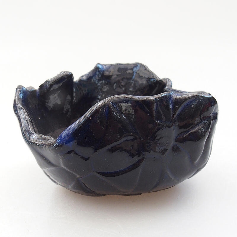 Ceramic Shell 8 x 7 x 4.5 cm, color blue-black