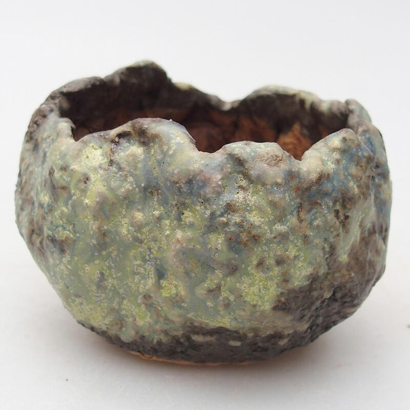 Ceramic shell 8 x 7 x 6 cm , colour green