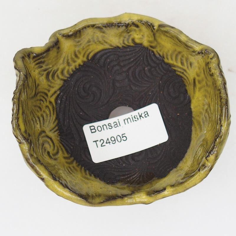 Ceramic Shell 8 x 8 x 5.5 cm, green-yellow color