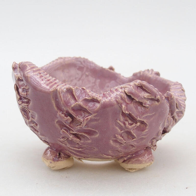 Ceramic shell 9.5 x 9 x 6 cm, color purple