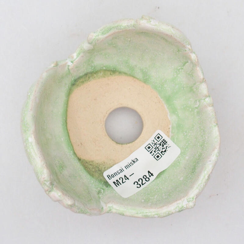 Ceramic Shell 9 x 8.5 x 6 cm, color white-green