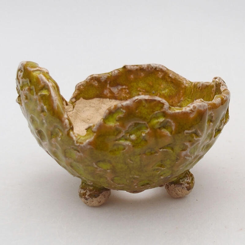 Ceramic Shell 9 x 8.5 x 6 cm, color green