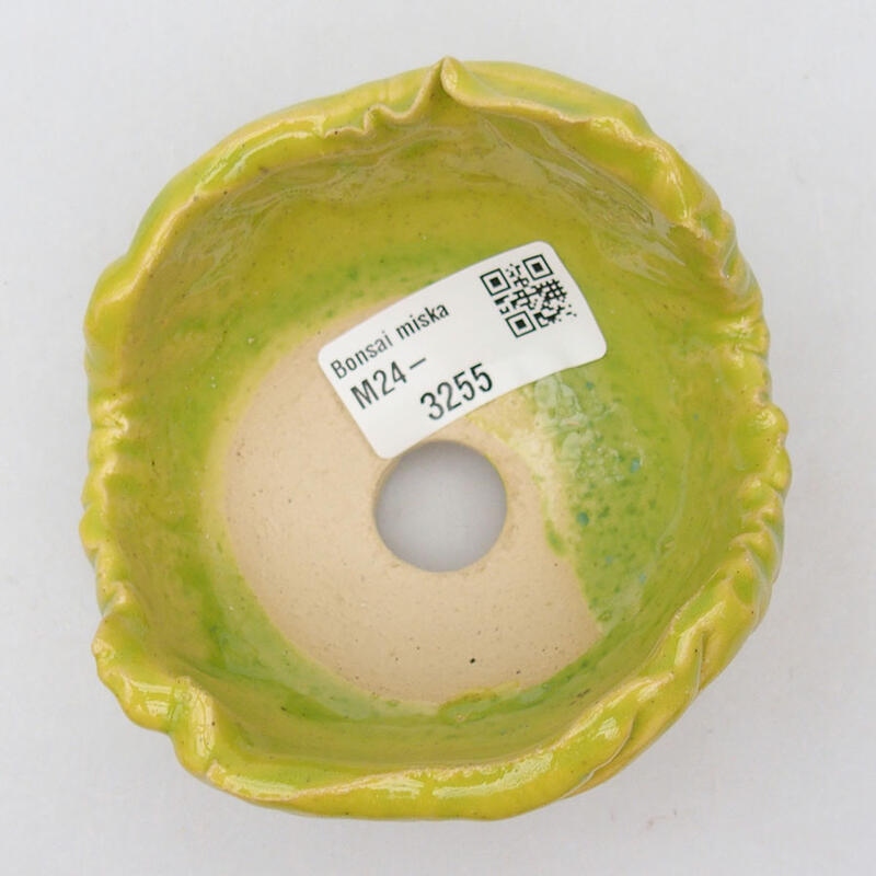 Ceramic shell 9 x 9 x 6 cm, color yellow-green