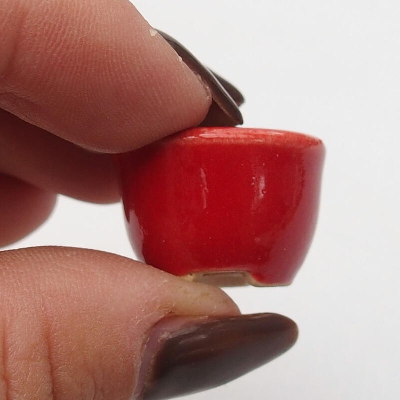 Mini bonsai bowl 2 x 2 x 1.5 cm, color red