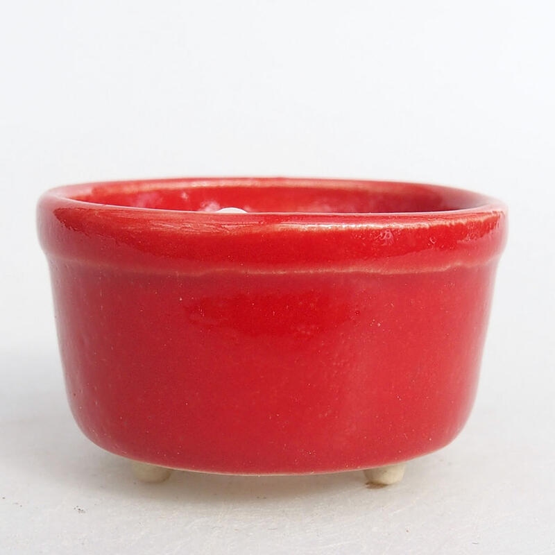 Mini bonsai bowl 3.5 x 3.5 x 2 cm, color red