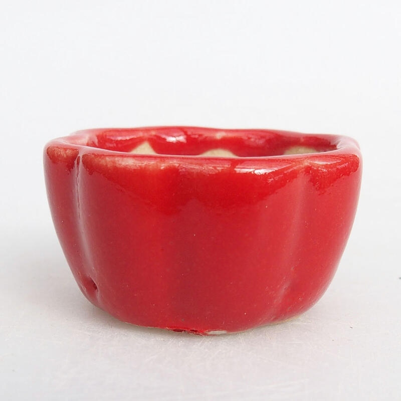 Mini bonsai bowl 3.5 x 3.5 x 2 cm, color red