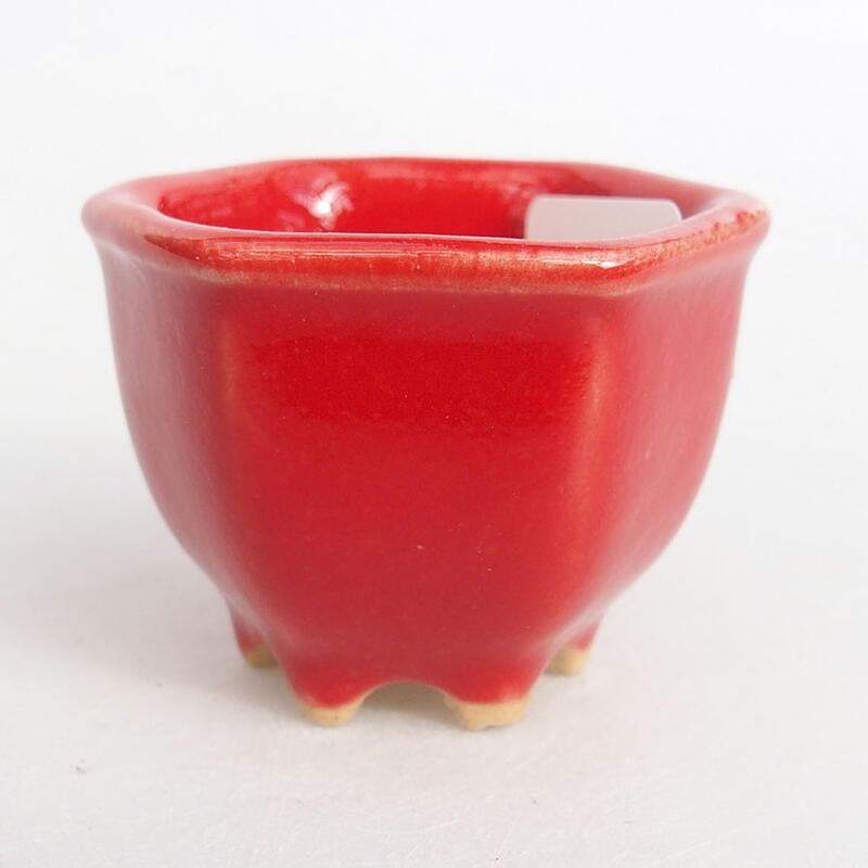 Mini bonsai bowl 3.5 x 3.5 x 3 cm, color red