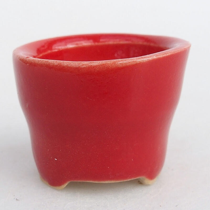 Mini bonsai bowl 3 x 3 x 2.5 cm, color red