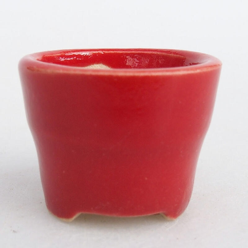 Mini bonsai bowl 3 x 3 x 2.5 cm, color red