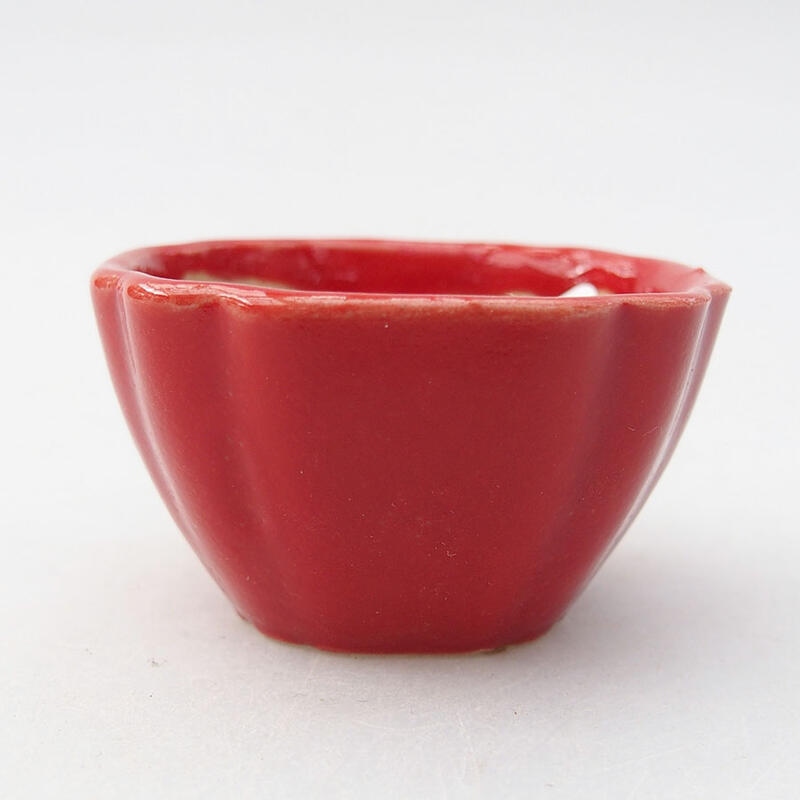 Mini bonsai bowl 4.5 x 4.5 x 2.5 cm, color red