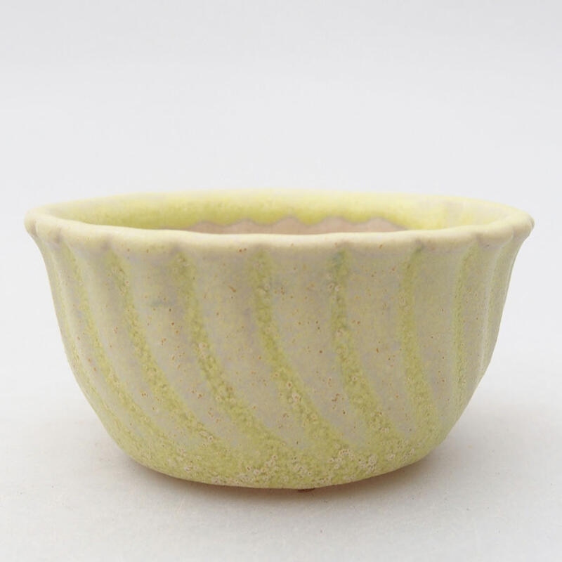 Mini bonsai bowl 5.5 x 5.5 x 2.5 cm, color yellow