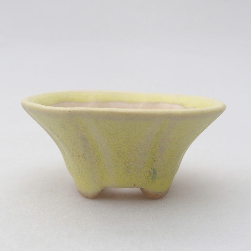 Mini bonsai bowl 5.5 x 5.5 x 2.5 cm, color yellow