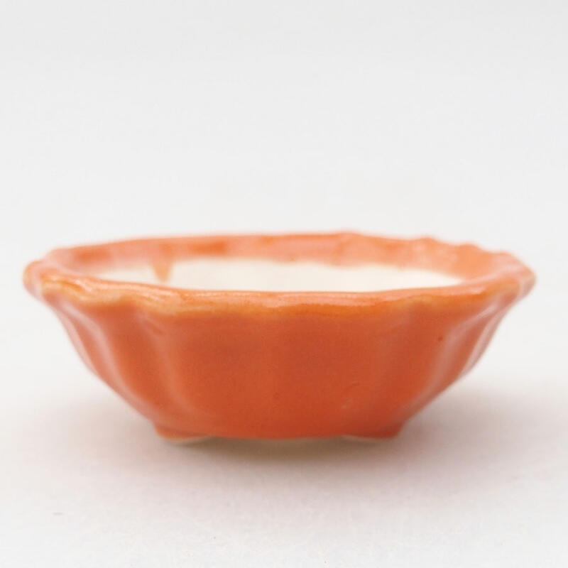 Mini bonsai bowl 5.5 x 5.5 x 2 cm, color orange