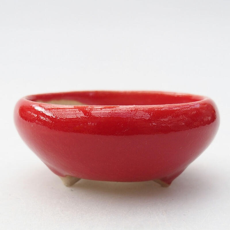 Mini bonsai bowl 5 x 5 x 2 cm, color red