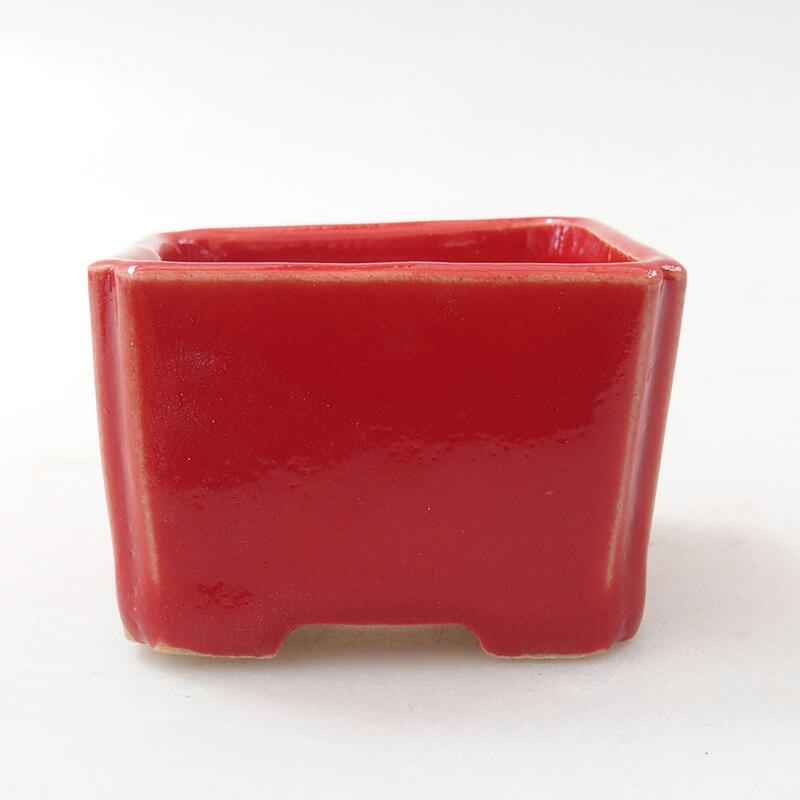 Mini bonsai bowl 5 x 5 x 3.5 cm, color red