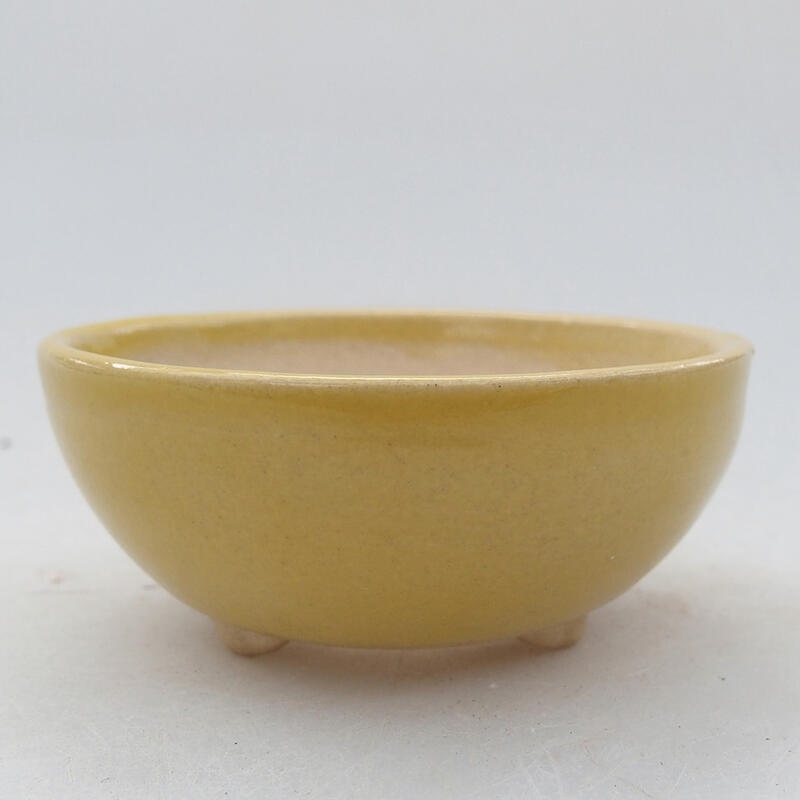 Mini bonsai bowl 6.5 x 6.5 x 3 cm, color yellow