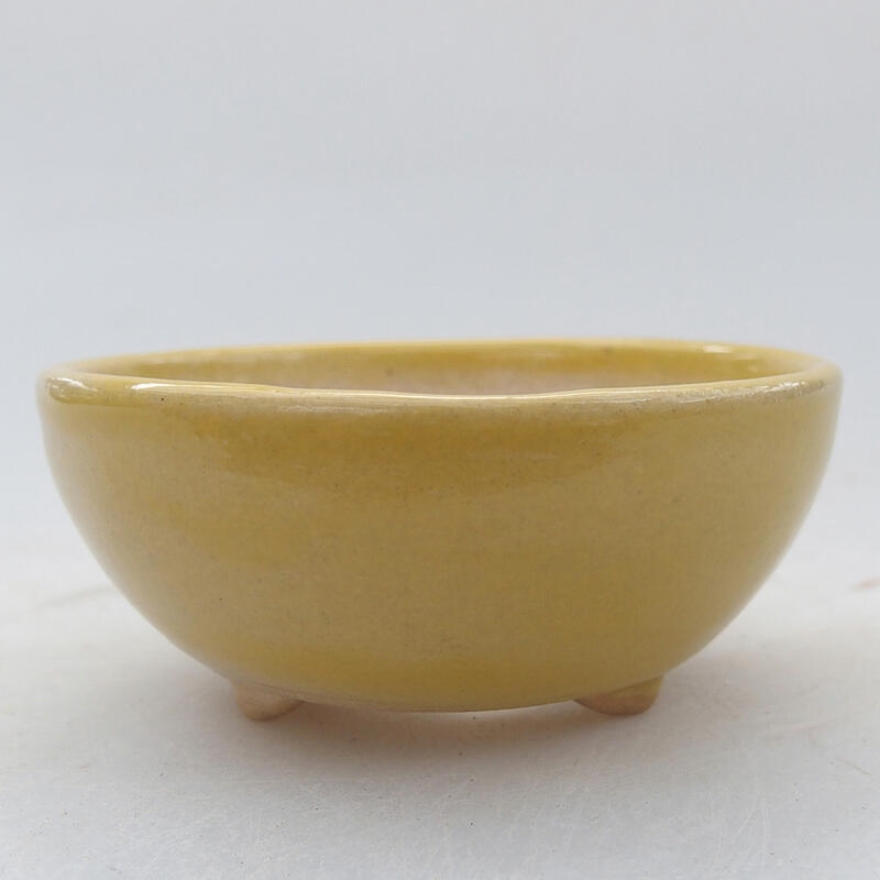 Mini bonsai bowl 6.5 x 6.5 x 3 cm, color yellow