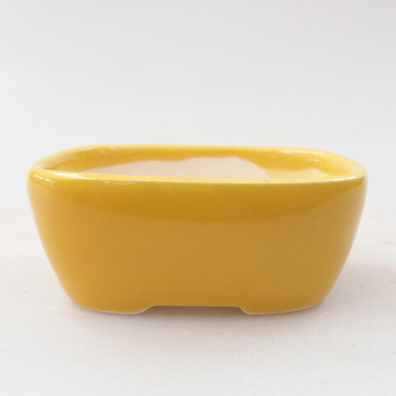 Mini bonsai bowl 6 x 4.5 x 2.5 cm, color yellow