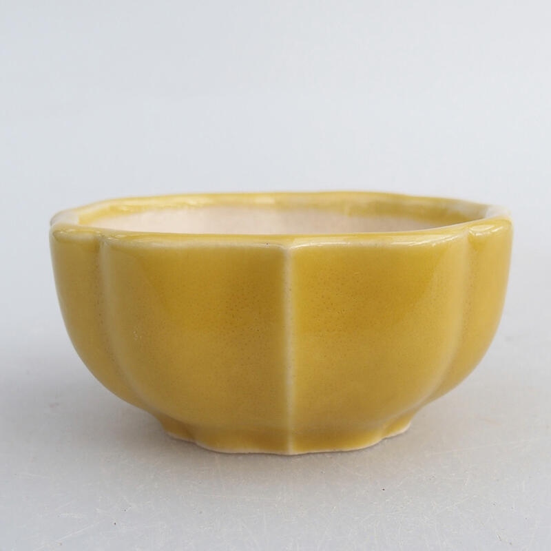 Mini bonsai bowl 6 x 6 x 3 cm, color yellow