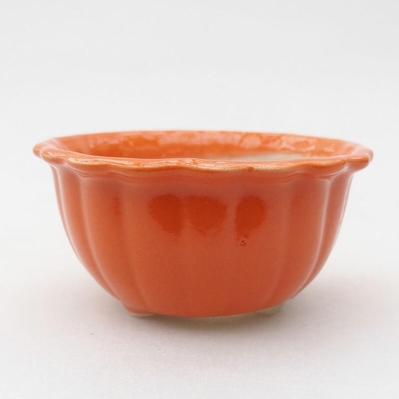 Mini bonsai bowl 7 x 7 x 3.5 cm, color orange