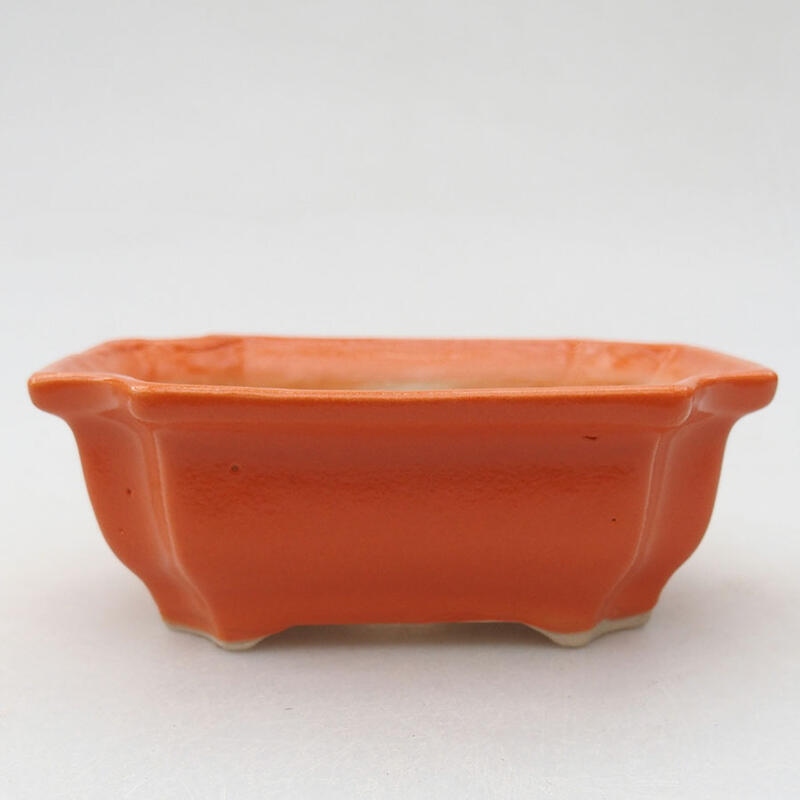 Mini bonsai bowl 9.5 x 7 x 3.5 cm, color orange